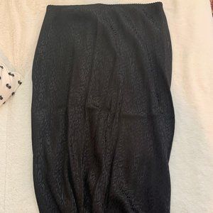 Wild Fable Black Cheetah Midi Slip Skirt - Size XL